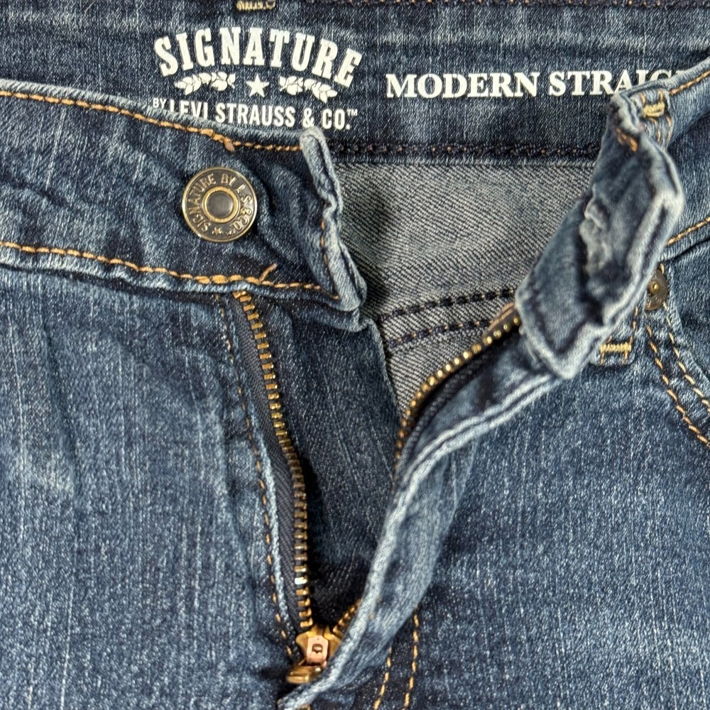 Levi's Signature Modern Straight Women's Blue Jeans 30x27" Comfort Rise 9" - Picture 4 of 11